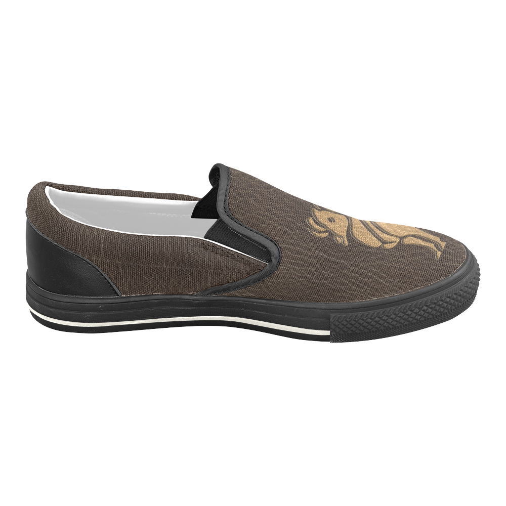 Leather-Look Zodiac Aries Slip-on Canvas Shoes for Kid (Model 019)