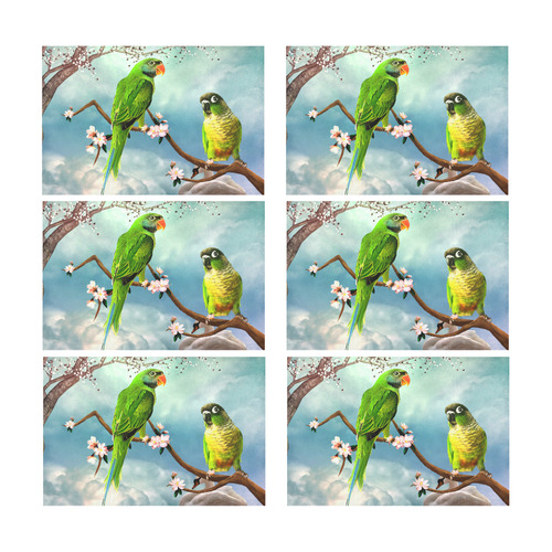 Funny cute parrots Placemat 12’’ x 18’’ (Six Pieces)