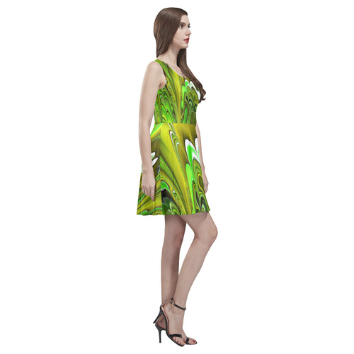 marbled fractal 417C by JamColors Thea Sleeveless Skater Dress(Model D19)