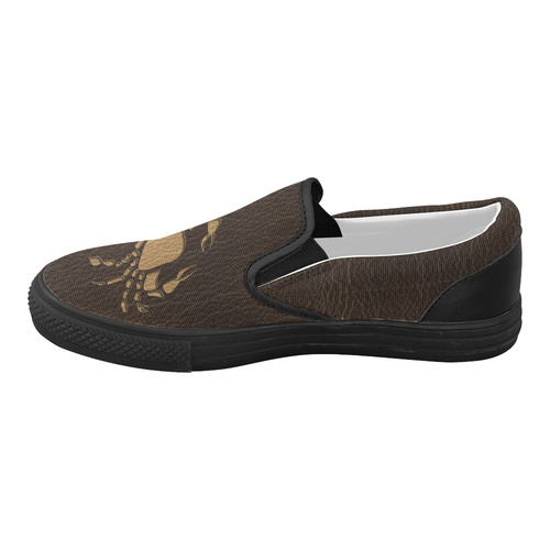 Leather-Look Zodiac Cancer Women's Slip-on Canvas Shoes (Model 019)