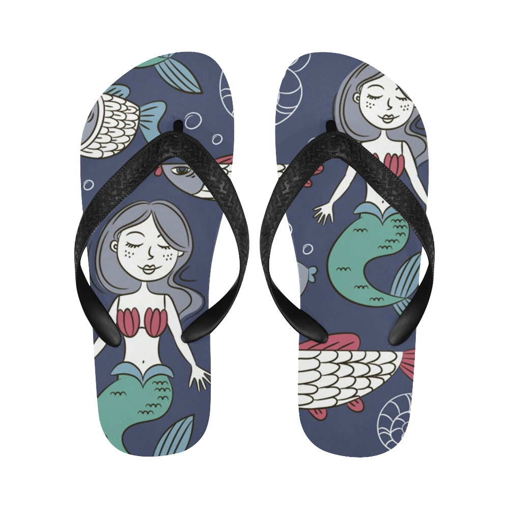 pattern-with-mermaids Flip Flops for Men/Women (Model 040)