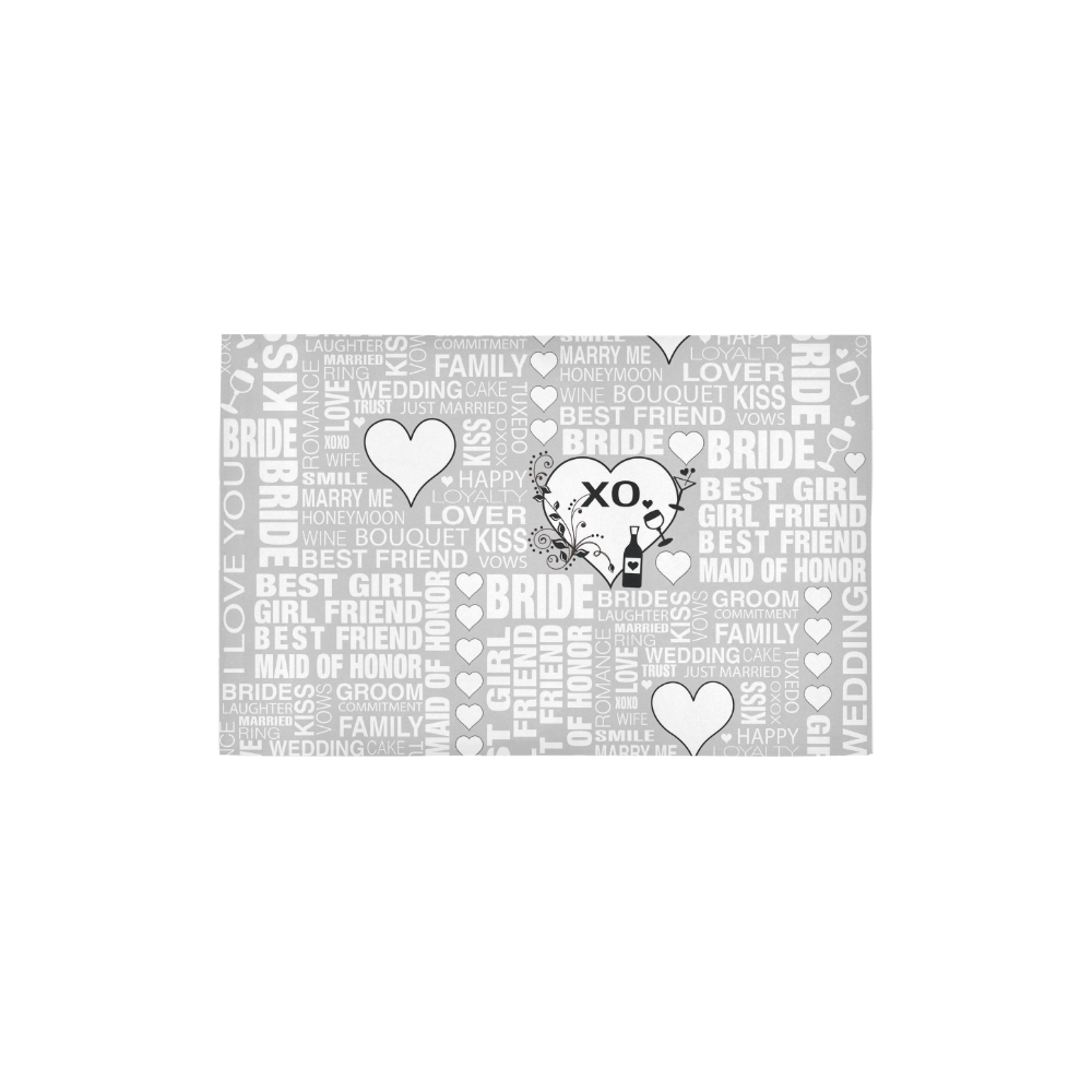 Bride Groom Wedding Gift Print Bath Rug by Juleez Grey Area Rug 2'7"x 1'8‘’
