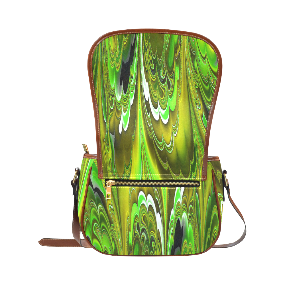 marbled fractal 417C by JamColors Saddle Bag/Small (Model 1649) Full Customization