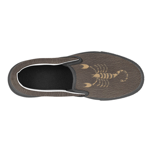 Leather-Look Zodiac Scorpio Slip-on Canvas Shoes for Kid (Model 019)
