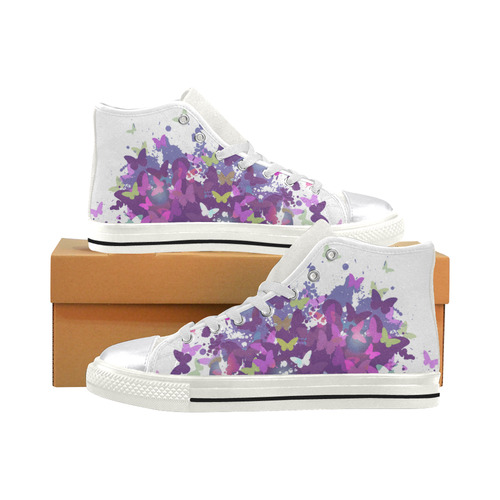 Butterflys Women's Classic High Top Canvas Shoes (Model 017)