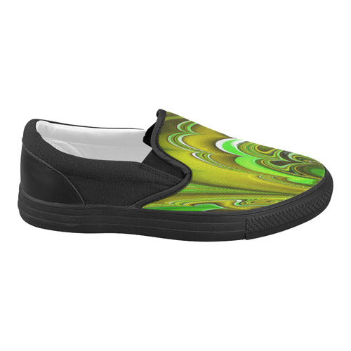 marbled fractal 417C by JamColors Women's Slip-on Canvas Shoes (Model 019)