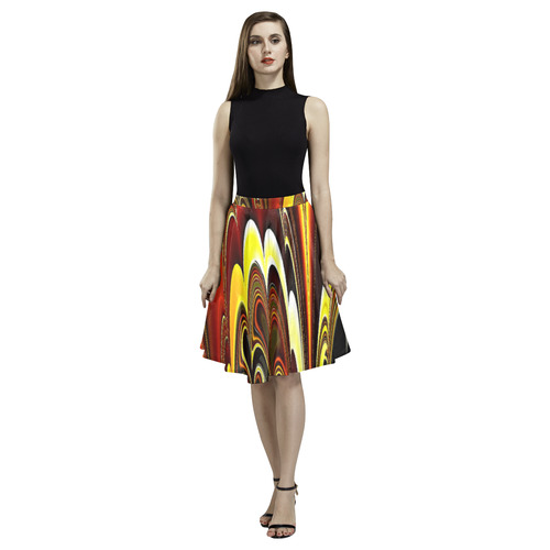 marbled fractal 417 A by JamColors Melete Pleated Midi Skirt (Model D15)
