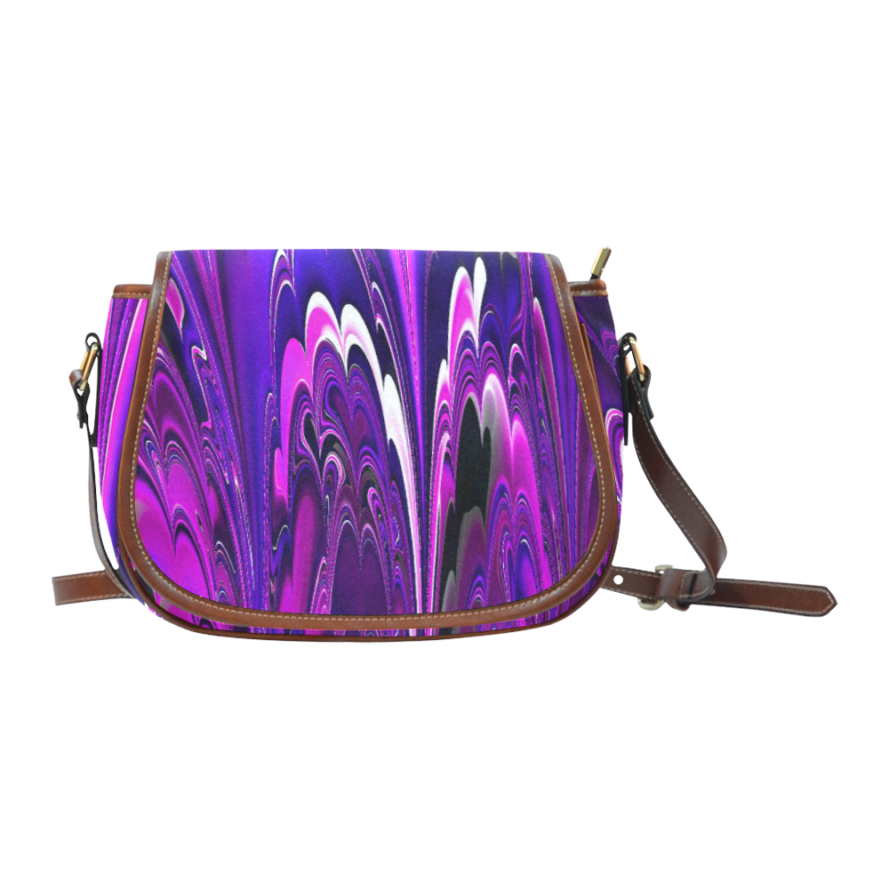 marbled fractal 417 B by JamColors Saddle Bag/Small (Model 1649) Full Customization