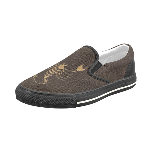 Leather-Look Zodiac Scorpio Slip-on Canvas Shoes for Kid (Model 019)