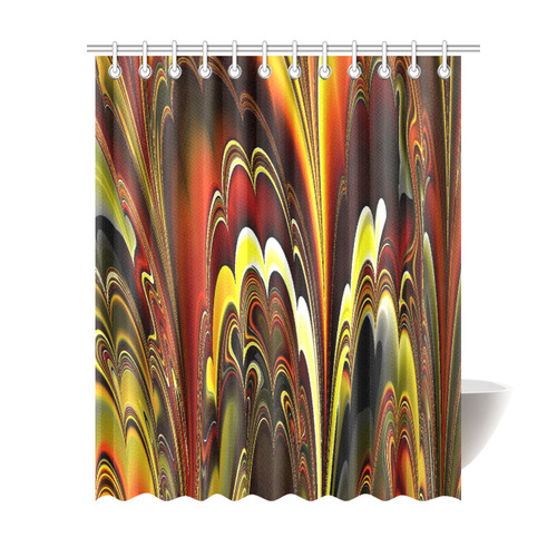 marbled fractal 417 A by JamColors Shower Curtain 69"x84"
