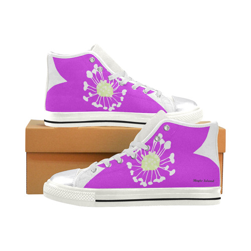 Red Anemone Hepatica. Inspired by the Magic Island of Gotland. Women's Classic High Top Canvas Shoes (Model 017)