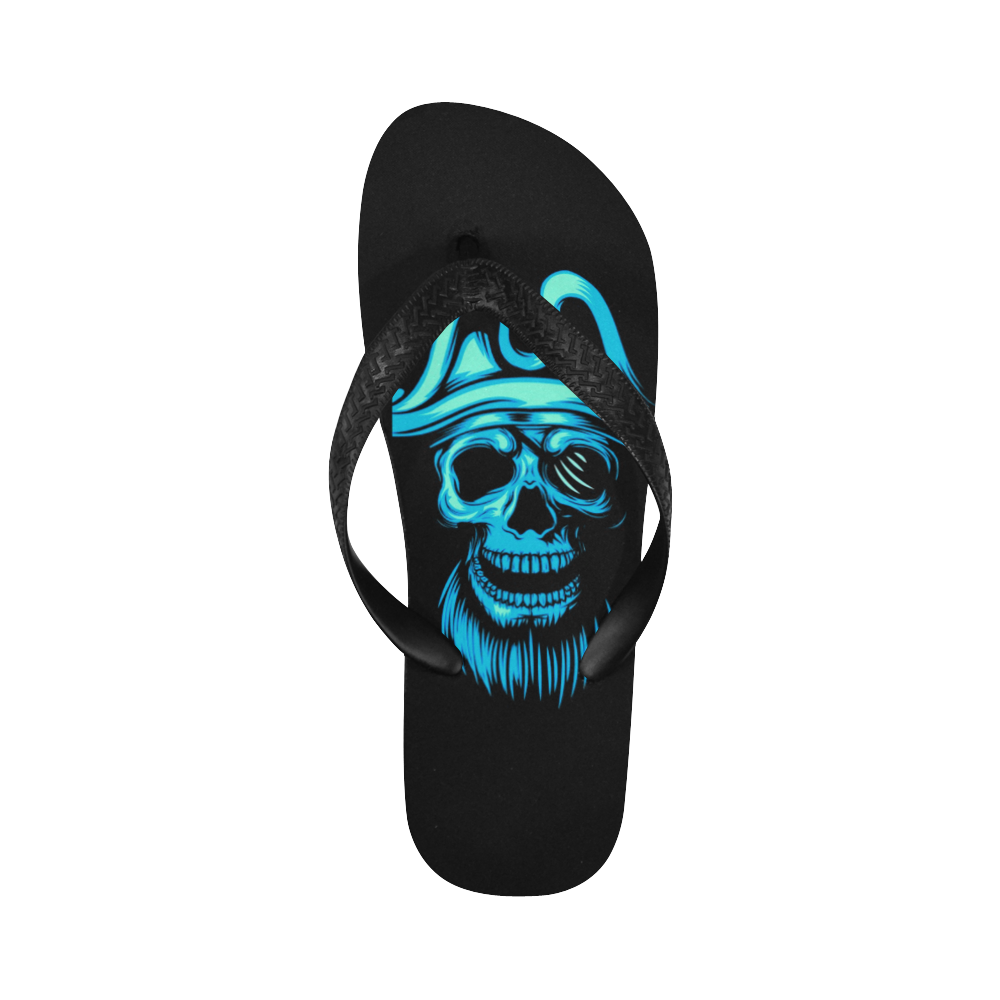 green-pirate-skull-background Flip Flops for Men/Women (Model 040)