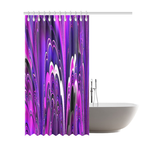 marbled fractal 417 B by JamColors Shower Curtain 69"x84"