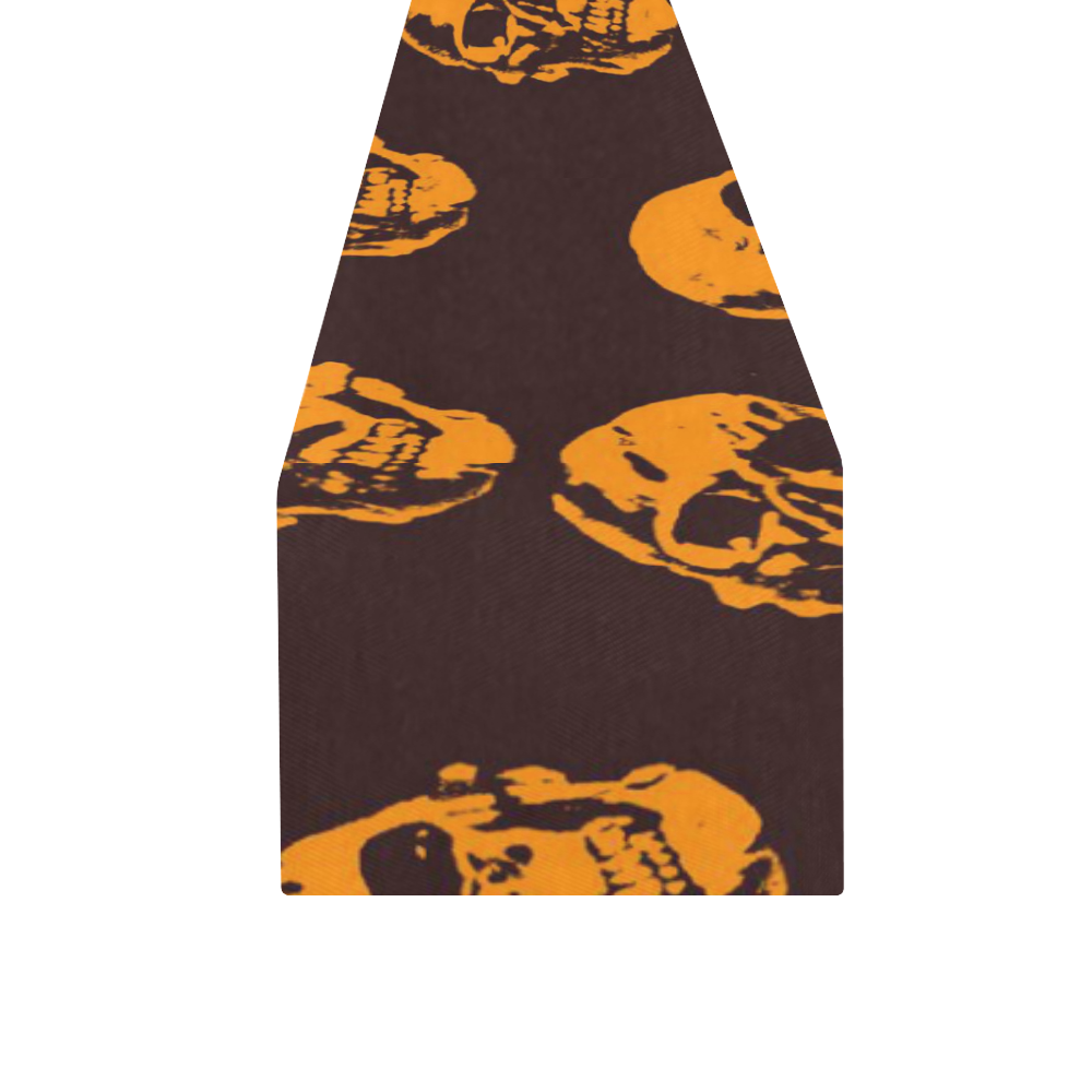 Hot Skulls,orange by JamColors Table Runner 16x72 inch