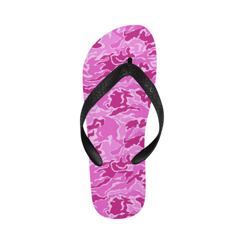 Pink Camouflage Camo Flip Flops for Men/Women (Model 040)