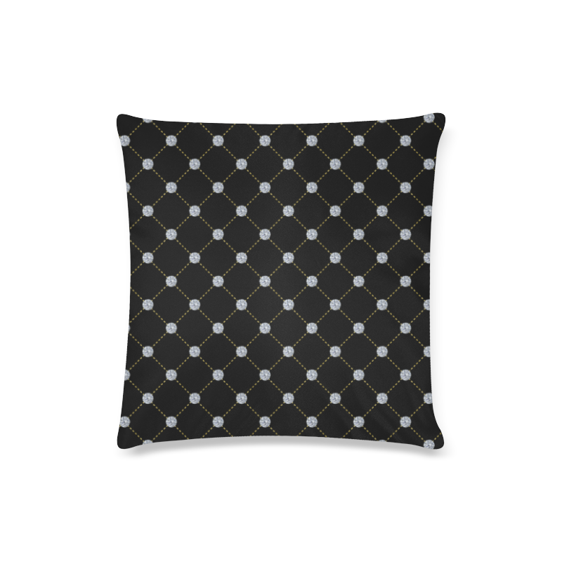 "Black and Bling" Custom Zippered Pillow Case 16"x16"(Twin Sides)