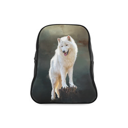A wonderful painted arctic wolf School Backpack/Large (Model 1601)