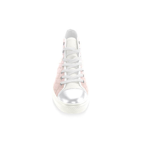 "Pretty in Pink" Women's Classic High Top Canvas Shoes (Model 017)