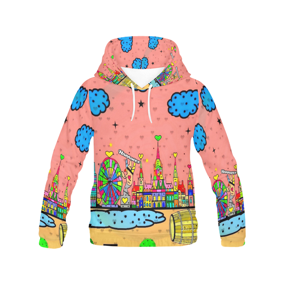 Hannover by Nico Bielow All Over Print Hoodie for Women (USA Size) (Model H13)