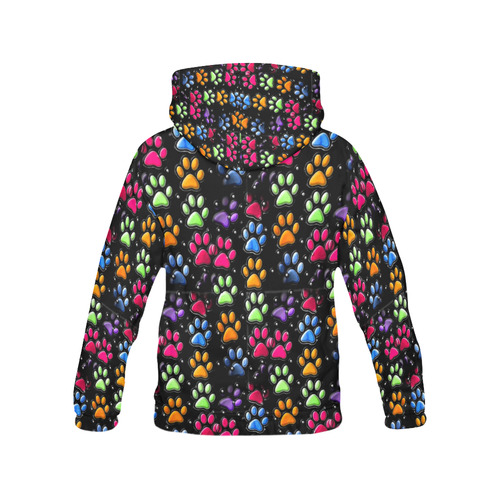 Paws by Nico Bielow All Over Print Hoodie for Women (USA Size) (Model H13)