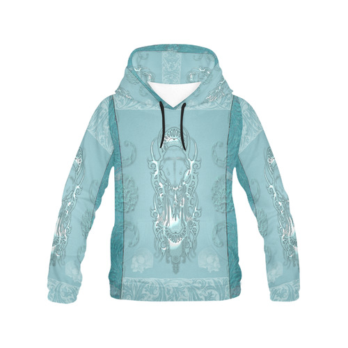Soft blue decorative design All Over Print Hoodie for Women (USA Size) (Model H13)