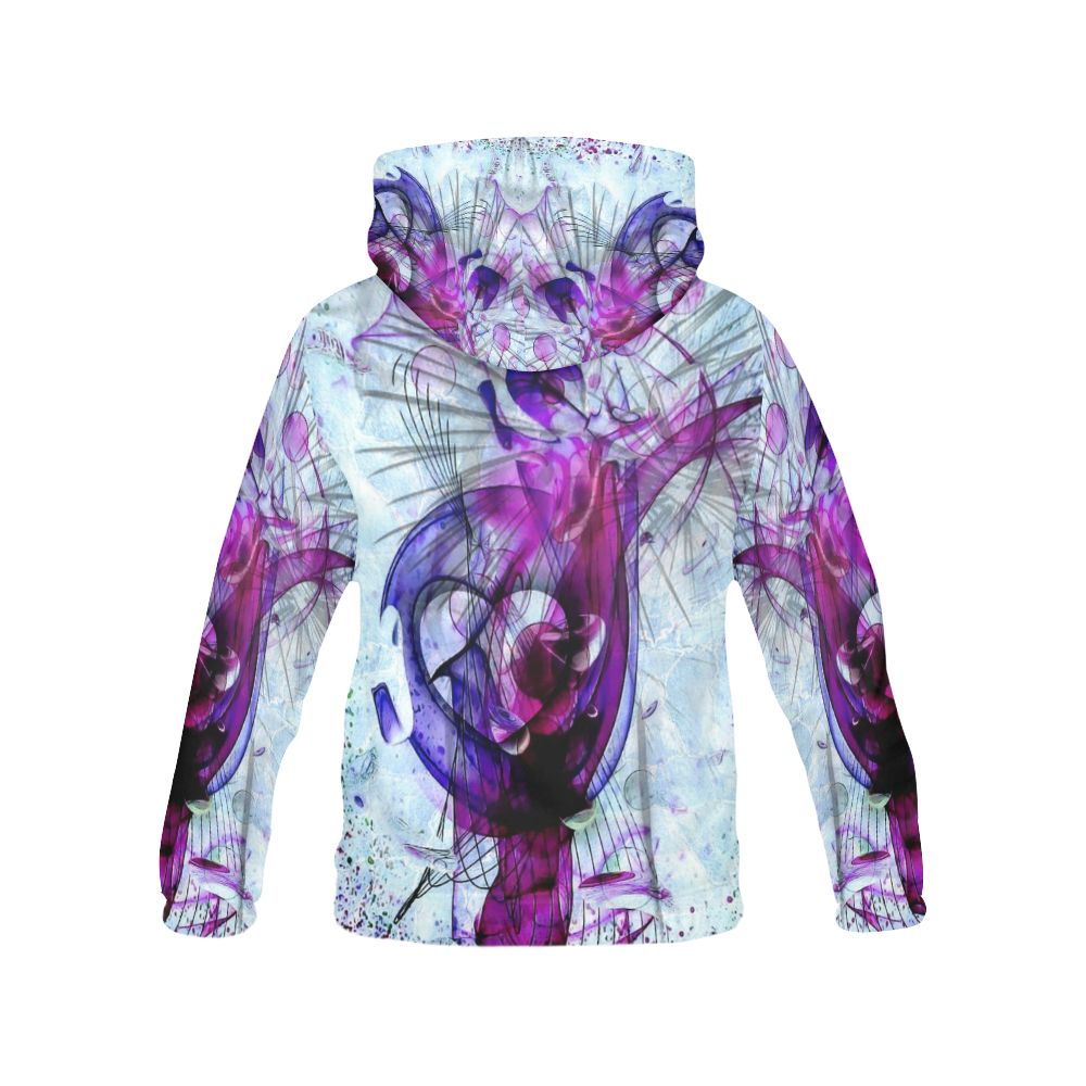 Viloet Drops by Nico Bielow All Over Print Hoodie for Women (USA Size) (Model H13)