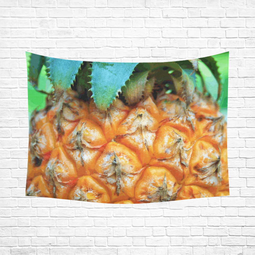 Pineapple Fruit Cotton Linen Wall Tapestry 80"x 60"