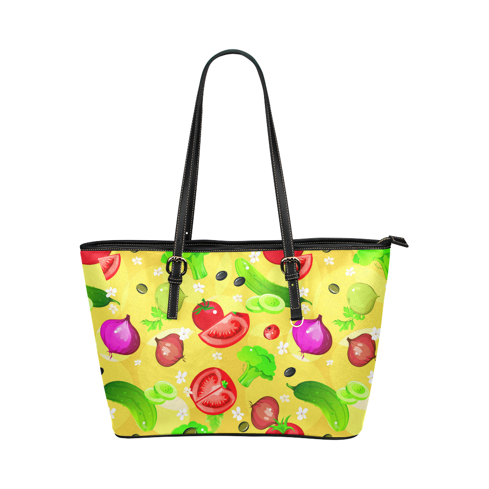Vegetables Tomatoes Olives Cucumbers Onions Leather Tote Bag/Large ...