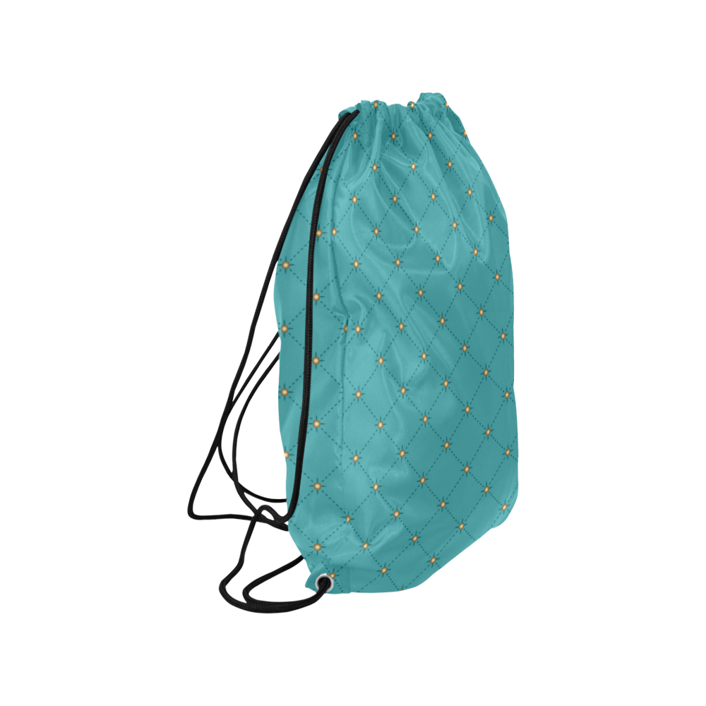 Teal Tuft Small Drawstring Bag Model 1604 (Twin Sides) 11"(W) * 17.7"(H)