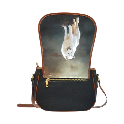 A wonderful painted arctic wolf Saddle Bag/Small (Model 1649)(Flap Customization)