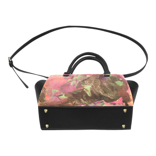 Pink Abstract Purse by Debra Brewer Classic Shoulder Handbag (Model 1653)