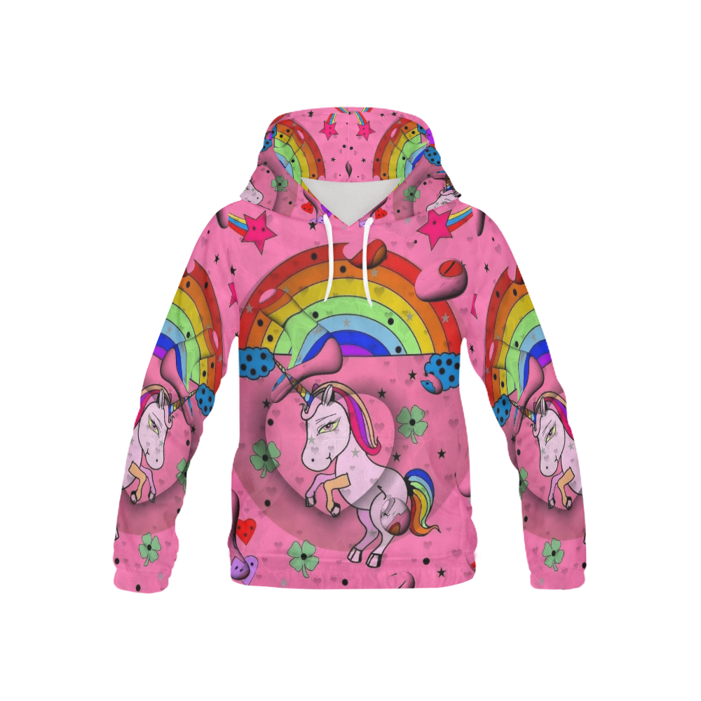 Unicorn by Nico Bielow All Over Print Hoodie for Kid (USA Size) (Model H13)
