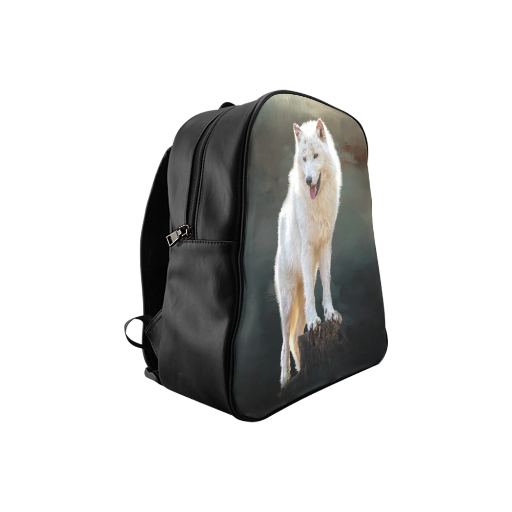 A wonderful painted arctic wolf School Backpack (Model 1601)(Small)