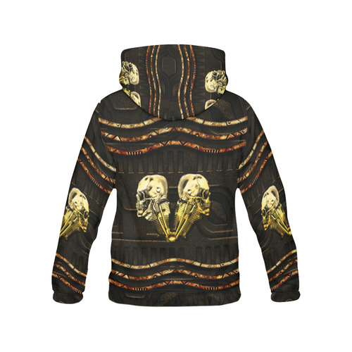 Awesome mechanical skull All Over Print Hoodie for Women (USA Size) (Model H13)