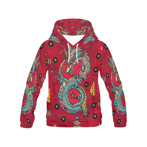 Dragon by Nico Bielow All Over Print Hoodie for Women (USA Size) (Model H13)