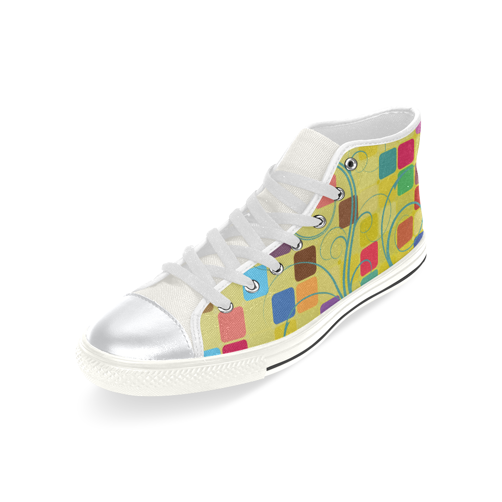 Abstract High Top Canvas Shoes for Kid (Model 017)