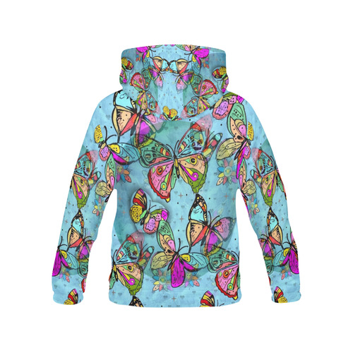 Butterfluy by Nico Bielow All Over Print Hoodie for Women (USA Size) (Model H13)