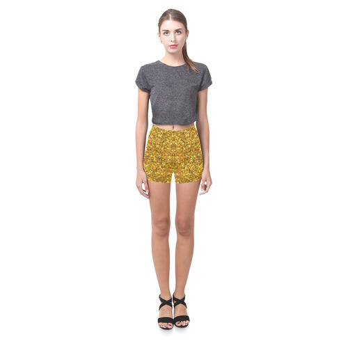 yellow glitter Briseis Skinny Shorts (Model L04)