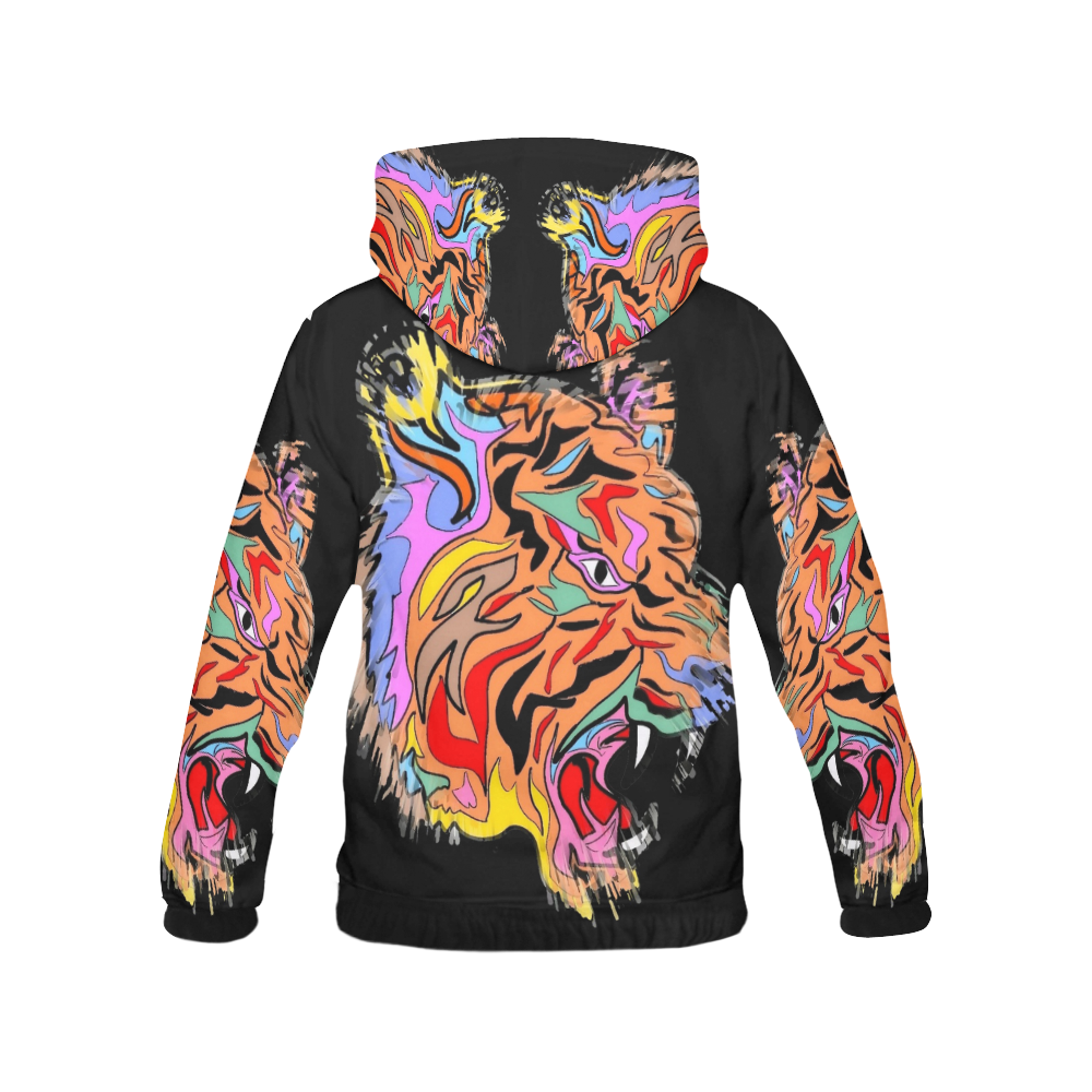 Amazing Tiger by Popart Lover All Over Print Hoodie for Women (USA Size) (Model H13)