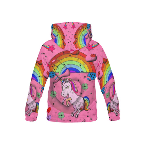 Unicorn by Nico Bielow All Over Print Hoodie for Kid (USA Size) (Model H13)