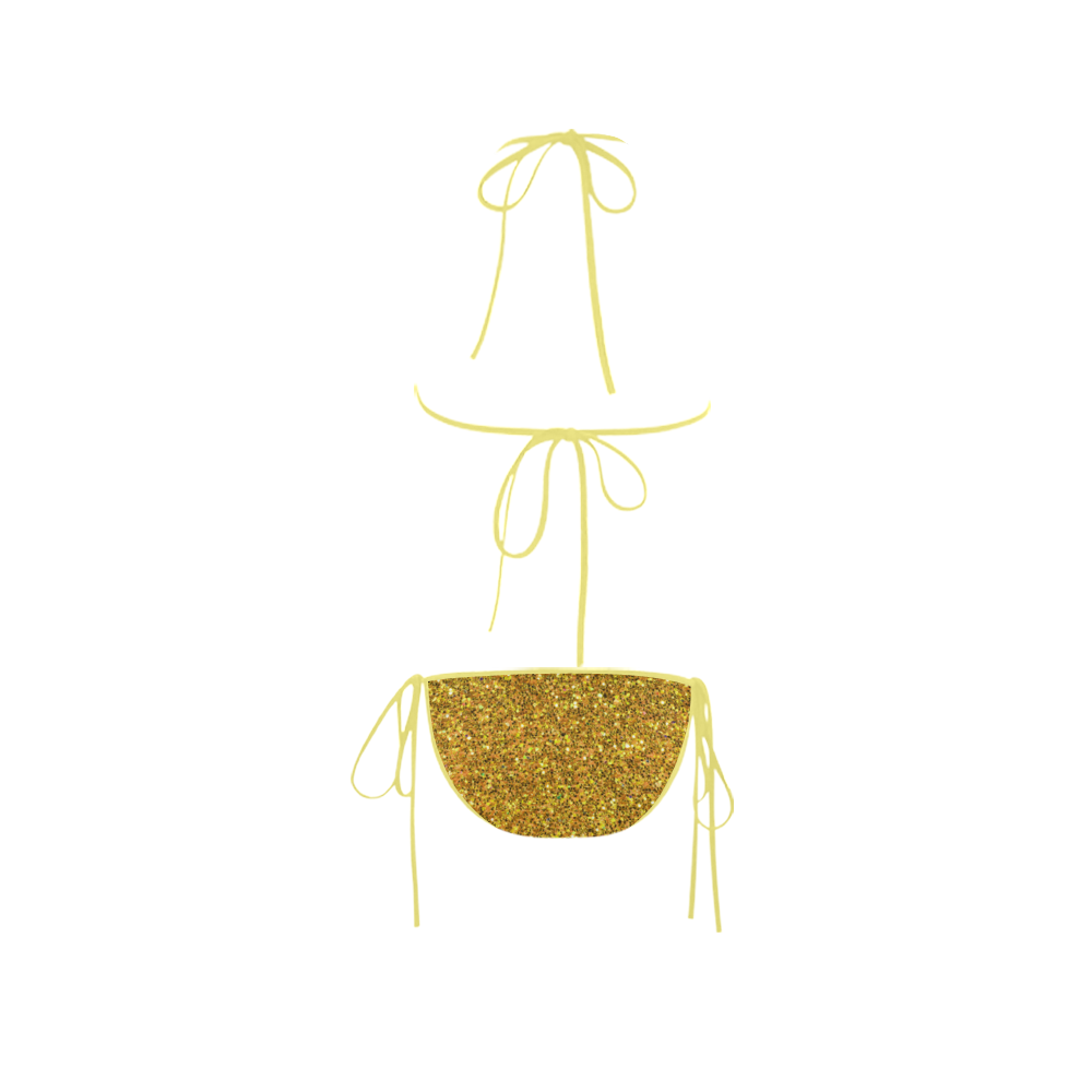 yellow glitter Custom Bikini Swimsuit