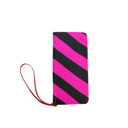 Hot Pink & Black Wrist Wallet Women's Clutch Wallet (Model 1637)