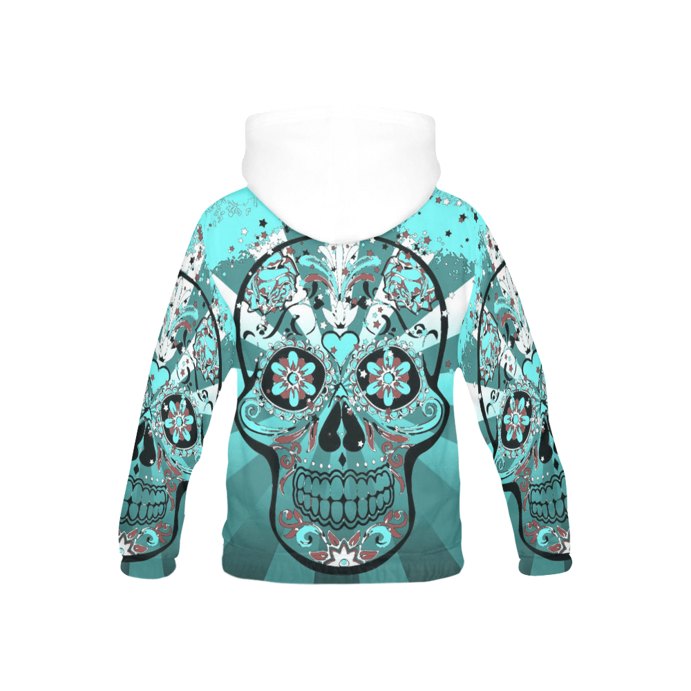 psychedelic Pop Skull 317L by JamColors All Over Print Hoodie for Kid (USA Size) (Model H13)