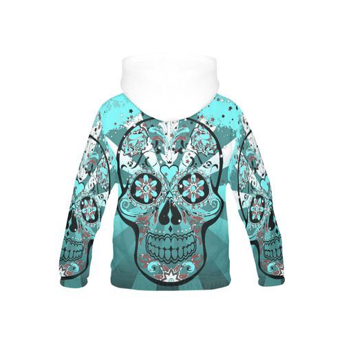 psychedelic Pop Skull 317L by JamColors All Over Print Hoodie for Kid (USA Size) (Model H13)