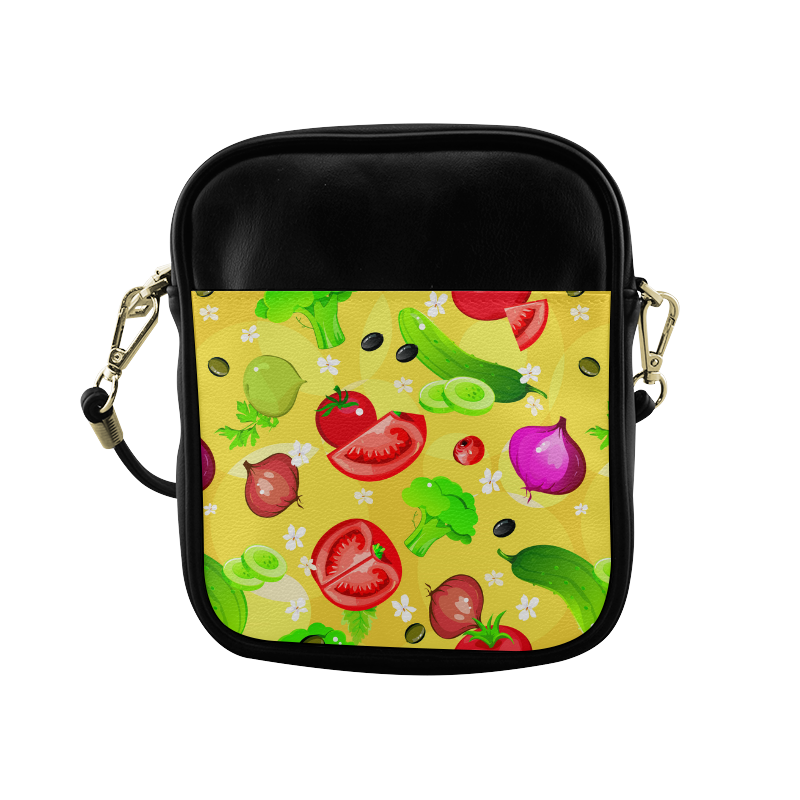 Vegetables Tomatoes Olives Cucumbers Onions Sling Bag (Model 1627)