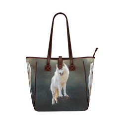 A wonderful painted arctic wolf Classic Tote Bag (Model 1644)