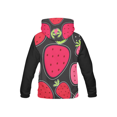 ALL OVER PRINT Hoodie : strawberries Red All Over Print Hoodie for Kid (USA Size) (Model H13)