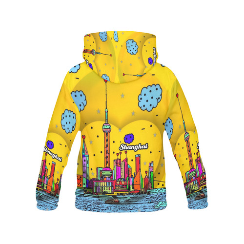shanghai by Nico Bielow All Over Print Hoodie for Women (USA Size) (Model H13)