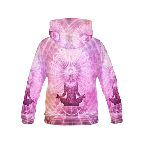 Holy Yoga Lotus Meditation All Over Print Hoodie for Women (USA Size) (Model H13)
