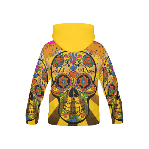 psychedelic Pop Skull 317A by JamColors All Over Print Hoodie for Kid (USA Size) (Model H13)